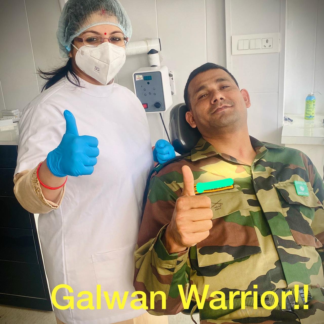 Free dental treatment for a Galwan Valley warrior